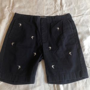 J. Crew Navy Blue shorts with dolphins.